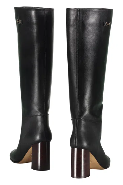 Ferragamo Ovidio 85 Knee-high Boots In Black