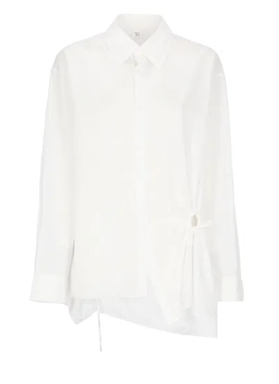 Y's Cut-out Cotton Shirt In White