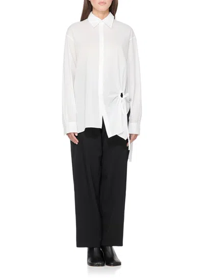 Y's Cut-out Cotton Shirt In White