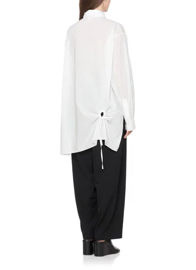 Y's Cut-out Cotton Shirt In White