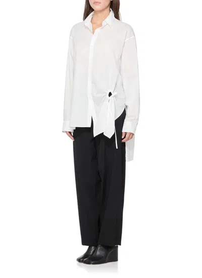 Y's Cut-out Cotton Shirt In White