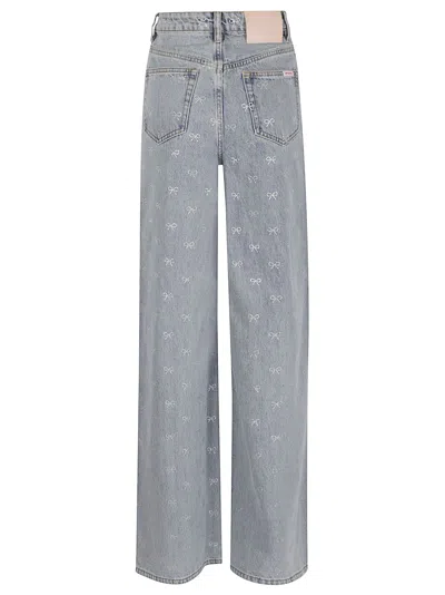 Self-portrait Self Portrait Women Crystal Embellished Denim Jeasn In Blue