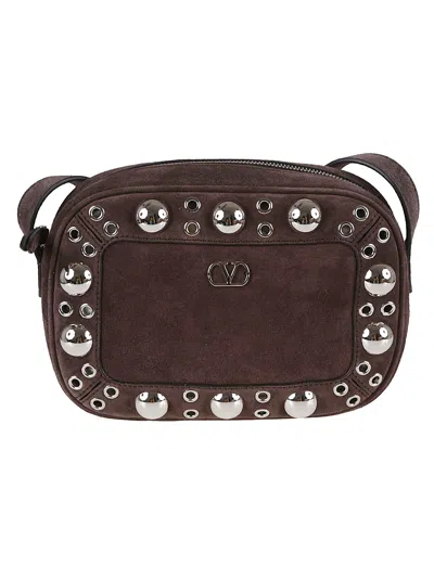 Valentino Garavani Nellcote Shoulder Bag In Brown