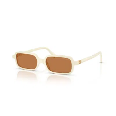 Miu Miu Rectangular Sunglasses In Brown