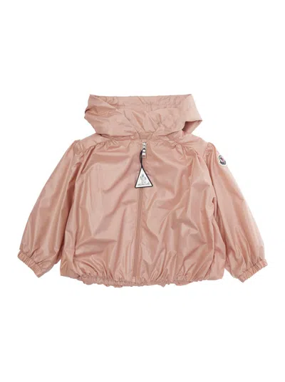 Moncler Chazeron Pink Jacket With Logo Plaque On The Zip Puller And Logo Patch On The Sleeve In Tech Fabric  In Pink