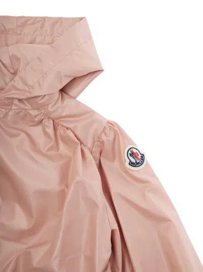 Moncler Chazeron Pink Jacket With Logo Plaque On The Zip Puller And Logo Patch On The Sleeve In Tech Fabric  In Pink