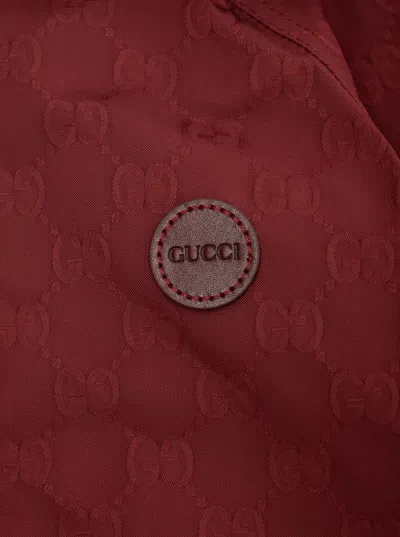 Gucci Red Jacket With All-over Gg Motif In Tech Fabric Baby In Red
