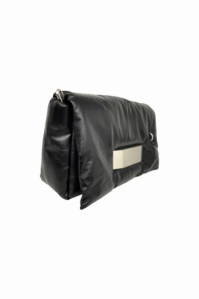 Rick Owens Pillow-effect Leather Shoulder Bag In Black