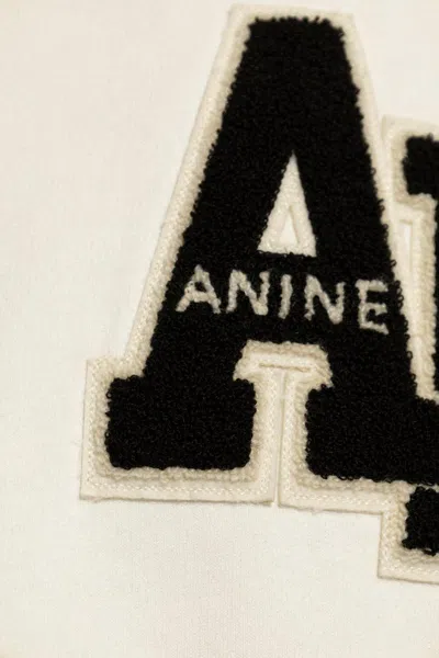 Anine Bing Miles Oversized Sweatshirt Letterman In White