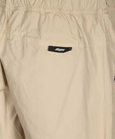 Msgm Cotton Bermuda Shorts In Neutral