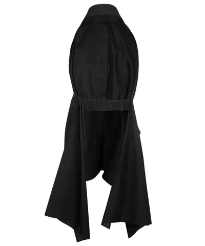 Msgm Open-back Sleeveless Cotton Shirt In Black