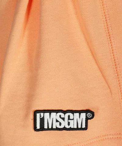 Msgm Logo-patch Track Shorts In Orange