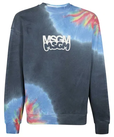 Msgm Cotton Sweatshirt In Multi