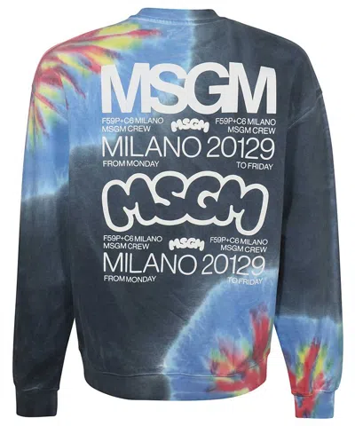 Msgm Cotton Sweatshirt In Multi