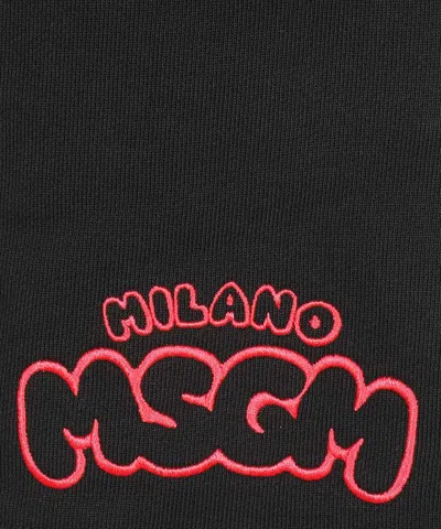Msgm Cotton Bermuda Shorts In Black