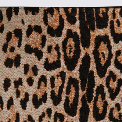 Roberto Cavalli Animal Print High Waist Fitted Skirt In Brown