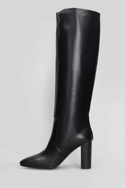 Via Roma 15 Nappa Leather Cuissardes In Black