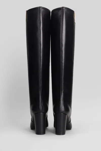 Via Roma 15 Nappa Leather Cuissardes In Black