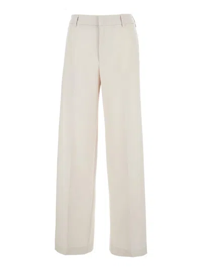 Pt Torino Lorenza Half Elasticated Belt Pants In Neutral