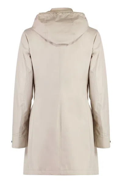 Moorer Percy Technical Fabric Parka In Neutral