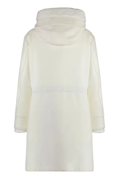 Moorer Megeve Single-breasted Coat In Fabric In Neutral