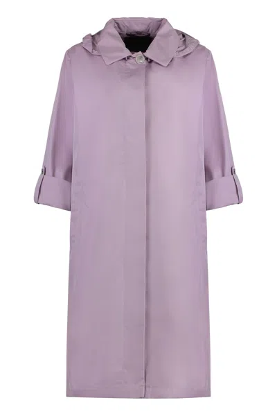 Moorer Isadora Drawstring-waist Hooded Coat In Gold