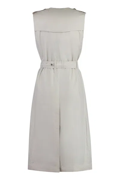 Moorer Aurelia Sleeveless Double-breasted Trench Coat In Neutral