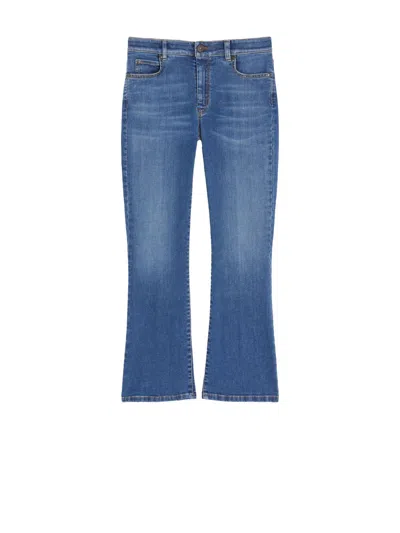 Weekend Max Mara Max Mara Weekend Ultra Slim Jeans With Cropped Cut At The Ankle And Slightly Flared In Blue