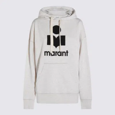 Isabel Marant Étoile Oversized Ecru Hoodie With Front Logo And Drawstring Hood In Neutral
