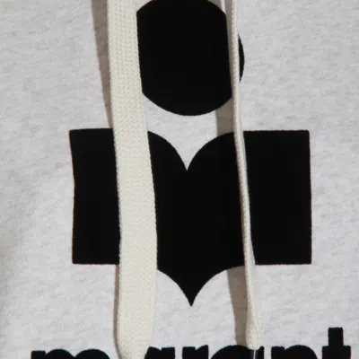 Isabel Marant Étoile Oversized Ecru Hoodie With Front Logo And Drawstring Hood In Neutral