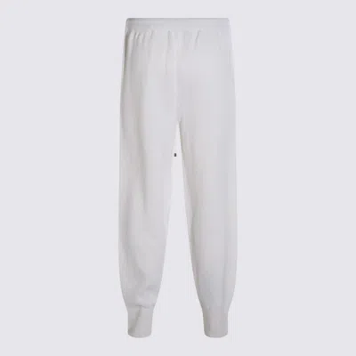 Antonelli Relaxed-fit White Cotton Pants With Drawstring Waist In Multi