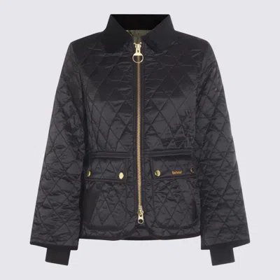Barbour Quilted Jacket With Long Sleeves And Pockets In Black