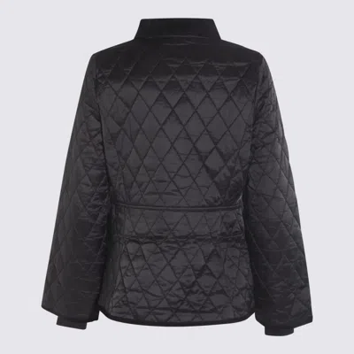 Barbour Quilted Jacket With Long Sleeves And Pockets In Black