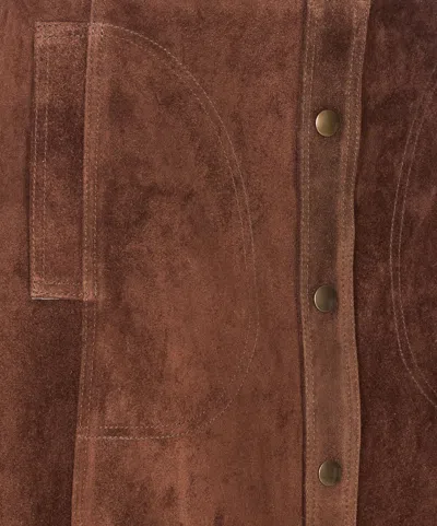 Arma Button-front Midi Skirt In Brown