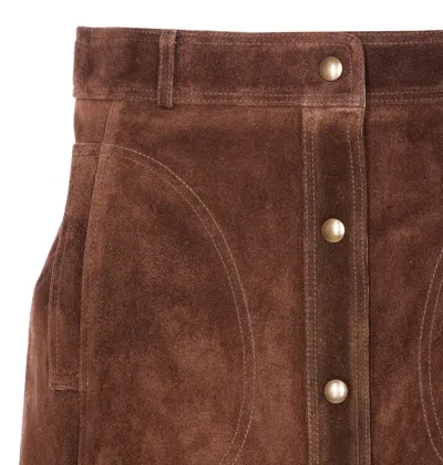 Arma Button-front Midi Skirt In Brown