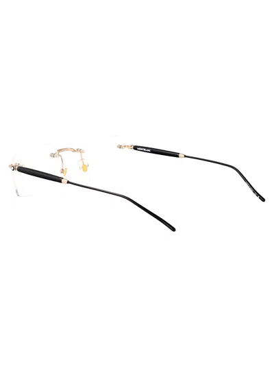 Montblanc Gold-gold-transparent Metal Glasses In Multi