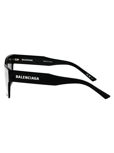 Balenciaga Black Black Grey Acetate Sunglasses In Black