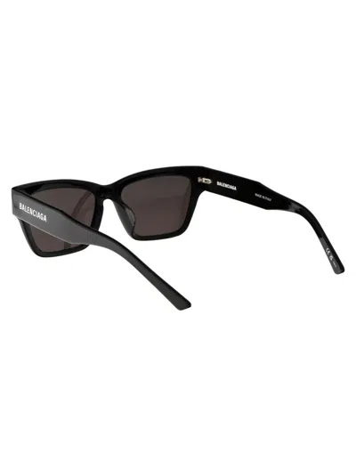 Balenciaga Black Black Grey Acetate Sunglasses In Black
