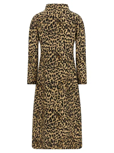 Valentino Leopard Print Double Breasted Coat With Belt In Animal Print