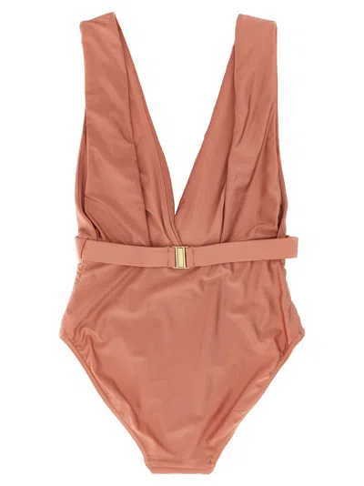 Zimmermann Lucky Plunge Flower One-piece Swimsuit In Pink