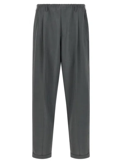 Magliano Pleated Elastic Waist Trousers With Back Pocket In Gray