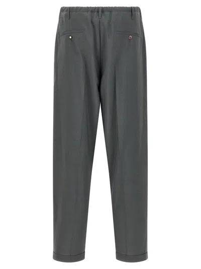 Magliano Pleated Elastic Waist Trousers With Back Pocket In Gray