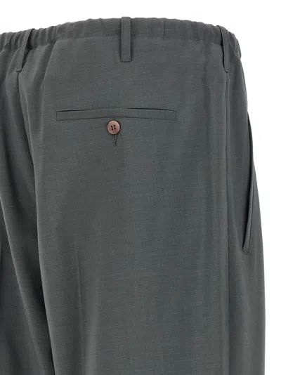 Magliano Pleated Elastic Waist Trousers With Back Pocket In Gray