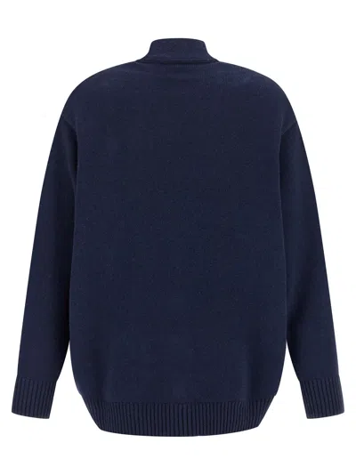 Alberta Ferretti Oversized Embellished Cardigan In Blue