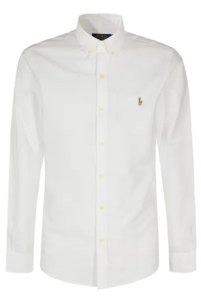 Polo Ralph Lauren Long Sleeve Shirt Button Down Collar In White
