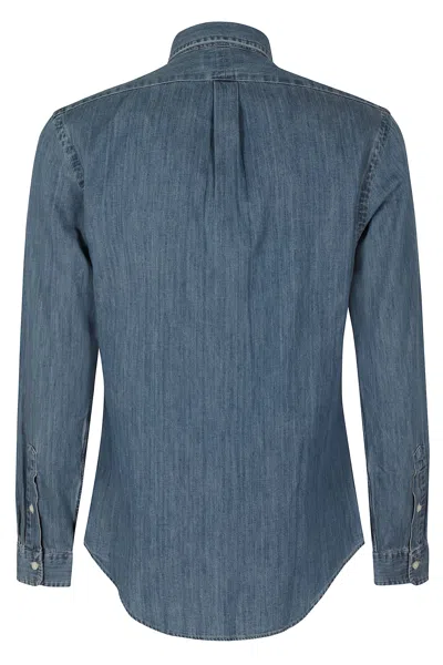 Polo Ralph Lauren Denim Sport Shirt In Blue