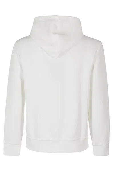 Polo Ralph Lauren White Hoodie With Contrasting Logo Embroidery In Cotton Man