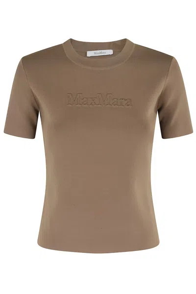 Max Mara Biscuit Viscose Blend Adelio T-shirt In Brown