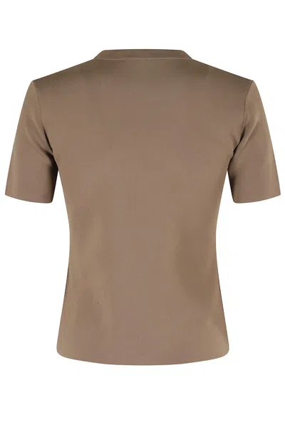 Max Mara Biscuit Viscose Blend Adelio T-shirt In Brown