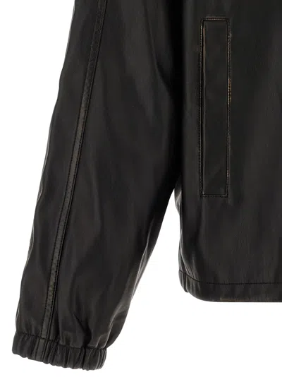 Diesel Distressed Technical Fabric Jacket In Black